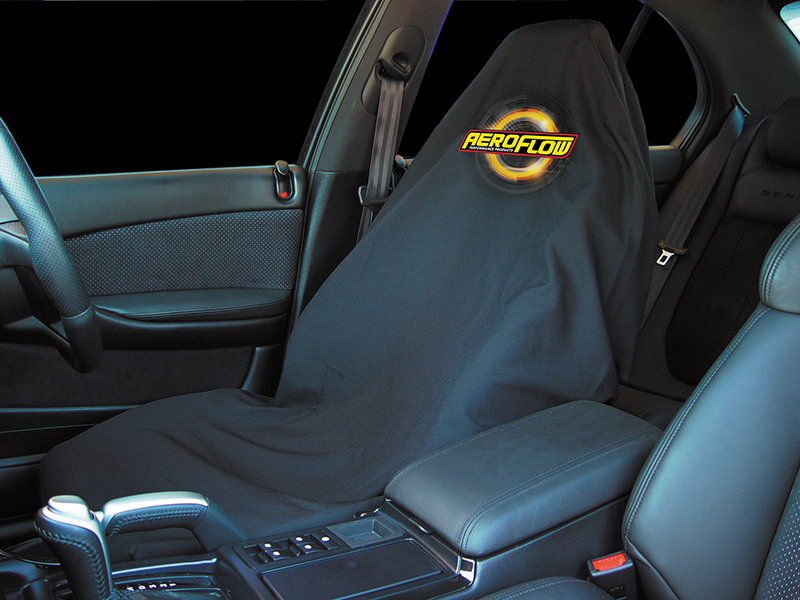 Aeroflow Throw Over Seat Cover Black With Yellow Logo AF-THROW