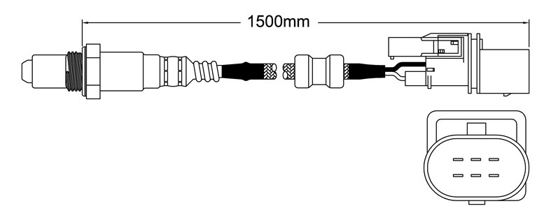 Pre-Cat right oxygen sensor for Volkswagen Golf R32 BFH 6-Cyl 3.2 6/02-5/04