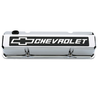 ACDelco Valve Covers Cast Aluminium Chrome Tall Chevrolet Bowtie Emblem Chevrolet Small Block Pair