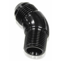 Aeroflow 45 Deg 1" To -20AN Full Flow Black No Restricion In Bend AF523-16-20BLK