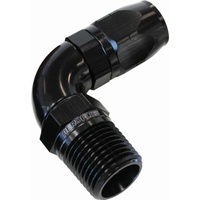 AF529-06-04BLK - Male 1/4 NPT 90 Deg to -6 Hose