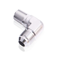 Aeroflow Male 90 Deg 3/4" NPT To -16AN Silver Male NPT To An 90 Deg AF822-16S