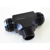 Aeroflow Tee -20AN With 1"Npt On Side Black An Tee With NPT On Side