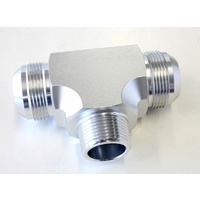 Aeroflow Tee -20AN With 1"Npt On Side Silver An Tee With NPT On Side