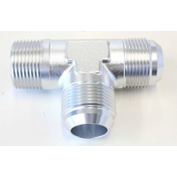 Aeroflow Tee -16AN With 1" NPT On Run Silver An Tee With NPT On Run AF826-16-16S