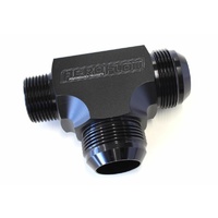 Aeroflow Tee -20AN With 1" NPT On Run Black An Tee With NPT On Run