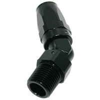 AF828-10-06BLK - Male 3/8 NPT 45 Deg to -10 Hos