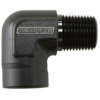 Aeroflow 90 Deg Female To Male 1-1/4" NPT Black AF914-20BLK