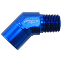 Aeroflow 45 Deg Female To Male 1" NPT Blue AF915-16