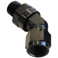 AF919-06-06BLK - 45 DEG 3/8" NPT TO -6AN FEMALE