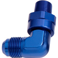 Aeroflow 90 Deg 3/4" NPT To -12AN Blue Male Swivel Thread AF922-12-12