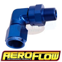 Aeroflow 90 Deg 3/4" NPT To -16AN Blue Female Swivel Nut AF923-16-12