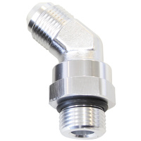 Aeroflow Male -16 Orb 45 To -16AN Male Silver Full Swivel AF945-16S