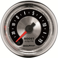 Auto Meter Gauge American Muscle Vacuum/Boost 2 1/16 in. 30 in. Hg - 15psi Digital Stepper Motor Analog Each AMT-1258