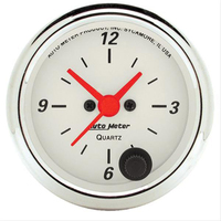 Auto Meter Gauge Analog Arctic White Clock 2 1/16 in. 12hr Analog Each AMT-1385