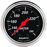 Auto Meter Gauge Designer Black Water Temperature 2 1/16 in. 120-240 Degrees F Mechanical Analog Each AMT-1432