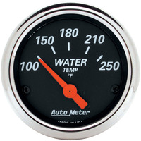 Auto Meter Gauge Designer Black Water Temperature 2 1/16 in. 250 Degrees F Electrical Analog Each AMT-1436