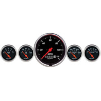 Auto Meter Gauge Kit Speedometer Designer Black 3 3/8 in. & 2 1/16 in. Electrical Set of 5 AMT-1440