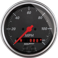 Auto Meter Gauge Designer Black Speedometer 3 3/8 in. 120mph GPS Analog Each AMT-1449