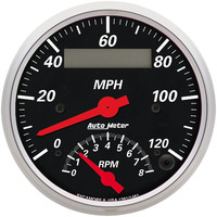 Auto Meter Gauge Designer Black Tachometer / Speedometer 3 3 / 8 in. 120mph & 0-8K RPM Electric AMT-1481