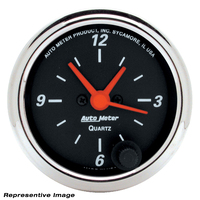 Auto Meter Gauge Analog Designer Black Clock 2 1/16 in. 12hr Analog Each AMT-1484