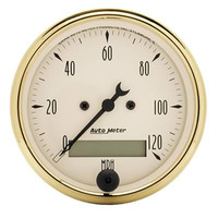 Auto Meter Gauge Speedometer 3 1/8 in. 120mph Electric Programmable w/ LCD Odometer GOLDEN OLDIES Each AMT-1588