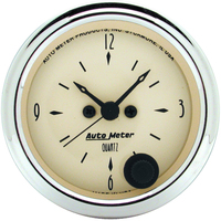 Auto Meter Gauge Analog Antique Beige Clock 2 1/16 in. 12hr Analog Each AMT-1885