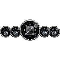 Auto Meter Gauge Kit Prestige Speedometer 3 3/8 in. & 2 1/16 in. Electrical W/Wheel Odometer Black Diamond Set of 5 AMT-2003