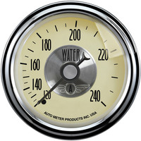 Auto Meter Gauge Prestige Water Temperature 2 1/16 in. 240 Degrees F Mechanical Antique Ivory Analog Each AMT-2032