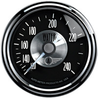 Auto Meter Gauge Prestige Water Temperature 2 1/16 in. 240 Degrees F Mechanical Black Diamond Analog Each AMT-2033