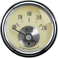 Auto Meter Gauge Prestige Water Temperature 2 1/16 in. 250 Degrees F Electrical Antique Ivory Analog Each AMT-2037