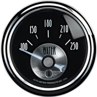 Auto Meter Gauge Prestige Water Temperature 2 1/16 in. 250 Degrees F Electrical Black Diamond Analog Each AMT-2038