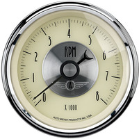 Auto Meter Gauge Prestige Tachometer 3 3/8 in. 0-8K RPM In-Dash Antique Ivory Analog Each AMT-2097