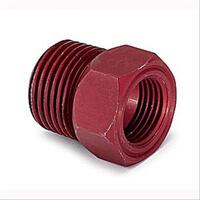 Auto Meter Temperature Adapter Male 1/2 in. NPT to Female 5/8-18 in. UNF Aluminum Red Anodized AMT-2273