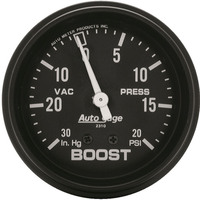 Auto Meter Gauge Autogage Vacuum/Boost 2 5/8 in. 30 in. Hg/20psi Mechanical Black Each AMT-2310