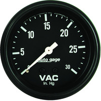 Auto Meter Gauge Autogage Vacuum 2 5/8 in. 30 in. Hg Mechanical Black Each AMT-2317