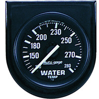 Auto Meter Gauge Console Autogage Water Temperature 2 in. 280 Degrees F Black Dial Black Bezel Each AMT-2333