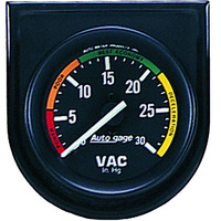 Auto Meter Gauge Console Autogage Vacuum 2 in. 30 in. Hg Black Dial Black Bezel Each AMT-2337