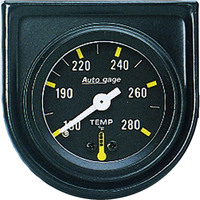 Auto Meter Gauge Console Autogage Water Temperature 1.5 in. 280 Degrees F Mechanical Black Dial Black Bezel Each AMT-2352