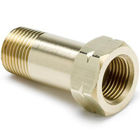 Auto Meter FITTING ADAPTER 3/8 in. NPT MALE EXTENSION BRASS FOR Mechanical Temperature AUTOGAGE AMT-2373