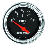 Auto Meter Gauge Fuel Level 2 1/16 in. 0-30 Ohms Electrical TRADITIONAL Chrome Analog Each AMT-2517