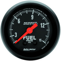 Auto Meter Gauge Z-Series Fuel Pressure 2 1/16 in. 15psi Mechanical Analog Each AMT-2603