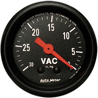 Auto Meter Gauge Z-Series Vacuum 2 1/16 in. 30 in. Hg Mechanical Analog Each AMT-2610