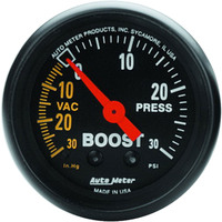 Auto Meter Gauge Z-Series Vacuum/Boost 2 1/16 in. 30 in. Hg/30psi Mechanical Analog Each AMT-2614