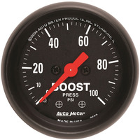 Auto Meter Gauge Z-Series Boost 2 1/16 in. 100psi Mechanical Analog Each AMT-2618