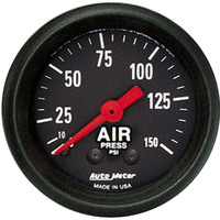 Auto Meter Gauge Z-Series Air Pressure 2 1/16 in. 150psi Mechanical Analog Each AMT-2620