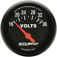 Auto Meter Gauge Z-Series Voltmeter 2 1/16 in. 16-36V Electrical Analog Each AMT-2651