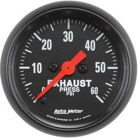 Auto Meter Gauge Z-Series Exhaust Pressure 2 1/16 in. 60psi Digital Stepper Motor Each AMT-2672