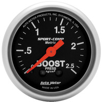 Auto Meter Gauge Sport-Comp Boost 2 1/16 in. 2.5KG/CM2 Mechanical Each AMT-3304J