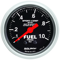 Auto Meter Gauge Sport-Comp Fuel Pressure 2 1/16 in. 1.0BAR Mechanical Each AMT-3311M